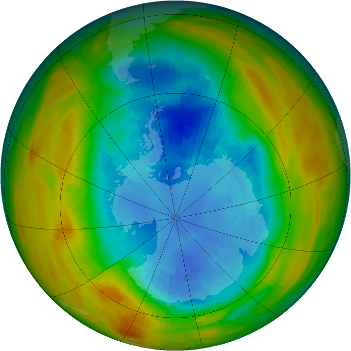 Antarctic ozone map for 04 September 1984